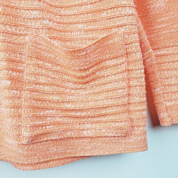 Vintage 1970's James Kenrob Women's 100% Trevira Polyester Peach Cardigan Sz 12 - Picture 4 of 8
